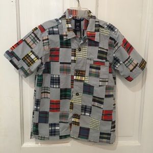 Gap Boy’s Madras Plaid Shirt (Size 4-5)